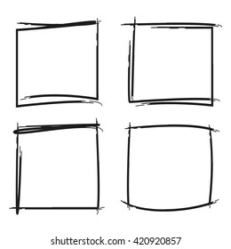 grunge rectangle frames, hand drawn rectangle borders