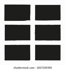 Ensemble d'icônes de rectangle grunge. OEuvre abstraite en ligne. Image dessinée à la main. Chiffres géométriques. Illustration vectorielle. Image de stock. 