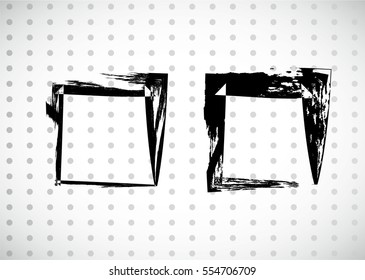 Grunge Rectangle Shapes. Transparent Illustration. Vector Stamp design. Black Brush Stroke.