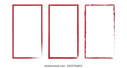 Conjunto de vetores de retângulos Grunge. Quadro retangular grunge preto isolado no plano de fundo branco. Quadro retangular grunge abstrato . Quadro retangular grunge retrô.