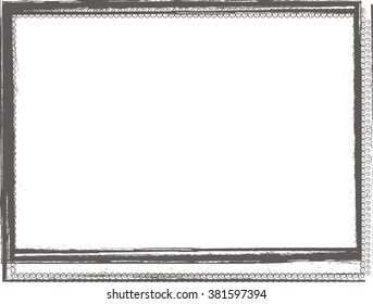 Grunge rectangles.Black border Frame for your design.