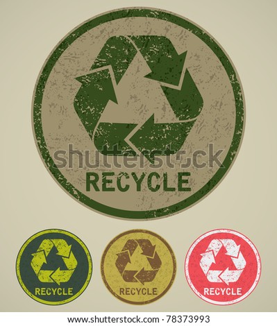 grunge recycle label