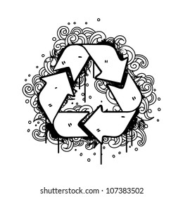grunge recycle sign