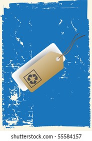 grunge recycle tag