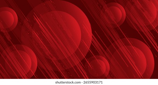 Grunge red abstract background simple dynamic lightning circle. Modern good art pattern 