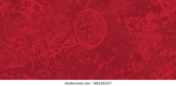 Grunge red. Abstract seamless background. The texture is repetitive. Template for printing on fabric, paper, wrapper. A chaotic backdrop of graffiti