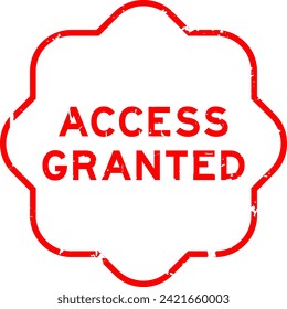 Grunge red access granted word rubber seal stamp on white background