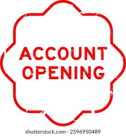 Grunge red account opening word square rubber seal stamp on white background