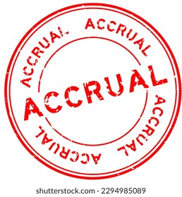 Grunge red accrual word round rubber seal stamp on white background