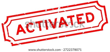 Grunge red activated word rubber seal stamp on white background