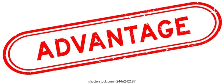 Grunge red advantage word rubber seal stamp on white background
