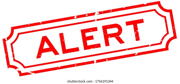 Grunge red alert word rubber seal stamp on white background