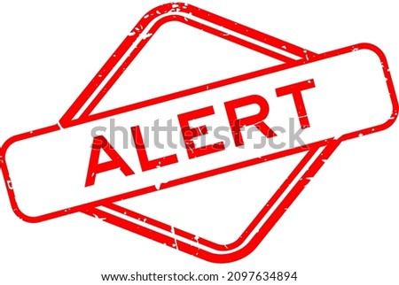 Grunge red alert word rubber seal stamp on white background