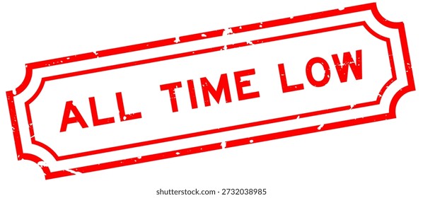 Grunge rojo todo el tiempo sello de goma de baja palabra sobre fondo blanco