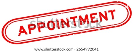 Grunge red appointment word rubber seal stamp on white background