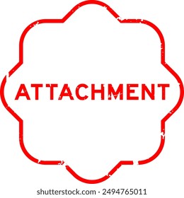 Grunge red attachment word rubber seal stamp on white background