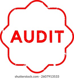 Grunge red audit word rubber seal stamp on white background