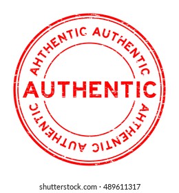 Grunge red authentic rubber stamp