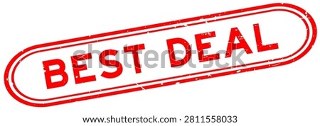 Grunge red best deal word rubber seal stamp on white background