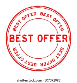 Grunge red  best offer round rubber stamp