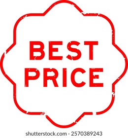 Grunge red best price word rubber seal stamp on white background
