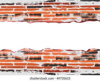 grunge red brick with copyspace
