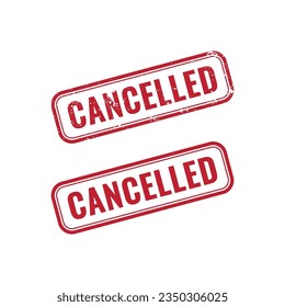 Icono de sello de sello de goma cuadrado rojo grueso cancelado