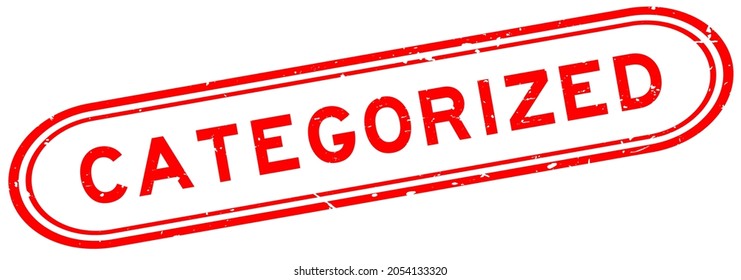 Grunge red categorized word rubber seal stamp on white background