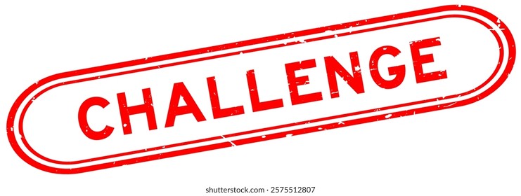 Grunge red challenge word rubber seal stamp on white background
