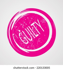 Grunge Red Circle Rubber Stamp  for your Design. Guilty Vector Illustration.  