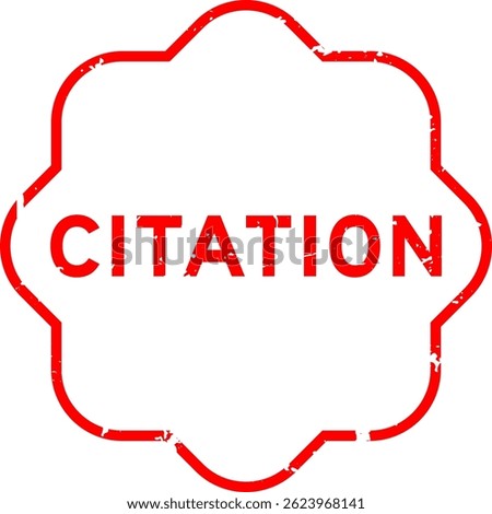 Grunge red citation word square rubber seal stamp on white background