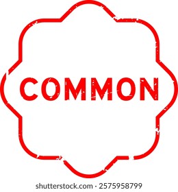 Grunge red common word rubber seal stamp on white background