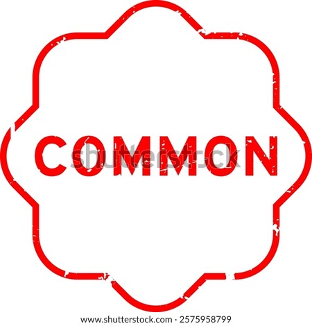 Grunge red common word rubber seal stamp on white background