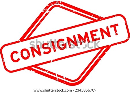 Grunge red consignment word rubber seal stamp on white background