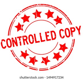 Grunge Red Controlled Copy Word Star Stock Vector (royalty Free 