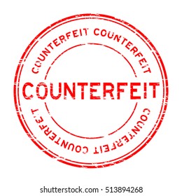 Grunge red counterfeit round rubber stamp for business purpose