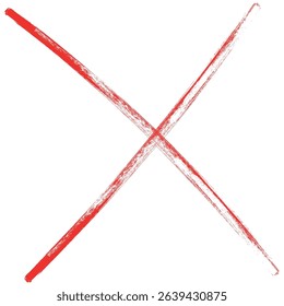 Grunge red cross x letter vector illustration design element