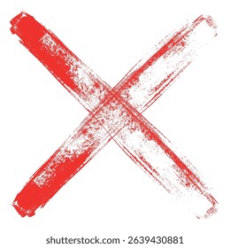 Grunge red cross x letter vector illustration design element