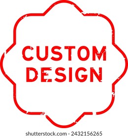 Grunge red custom design word rubber seal stamp on white background