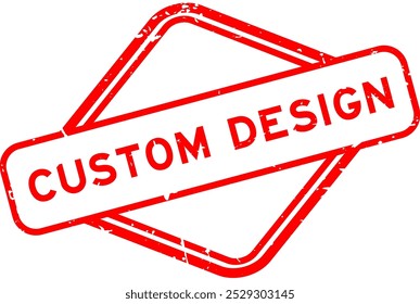 Grunge red custom design word rubber seal stamp on white background