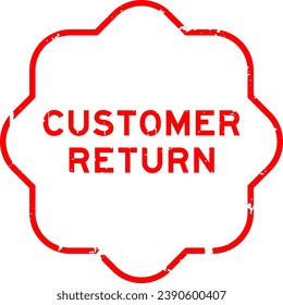 Sello de goma de palabras de retorno de clientes rojos grueso sobre fondo blanco