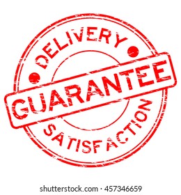 Grunge red delivery satisfaction and guarantee wording stamp