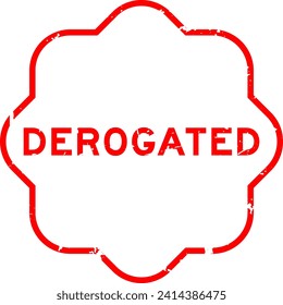 Grunge red derogated word rubber seal stamp on white background svg