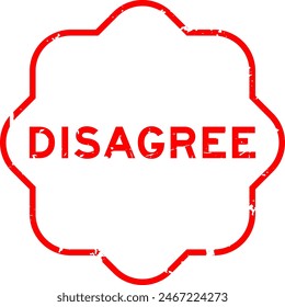 Grunge red disagree word rubber seal stamp on white background