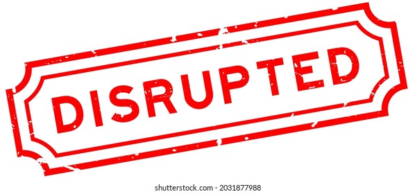 Grunge red disrupted word rubber seal stamp on white background