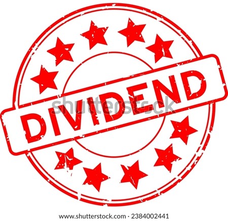 Grunge red dividend word round rubber seal stamp on white background