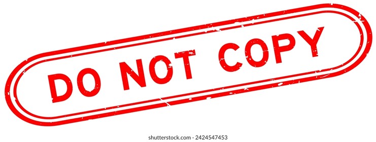 Grunge red do not copy word rubber seal stamp on white background