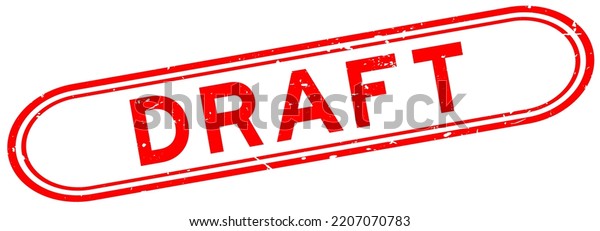 Grunge Red Draft Word Rubber Seal Stock Vector (Royalty Free ...