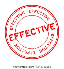 Grunge red effective word round rubber seal business stamp on white background