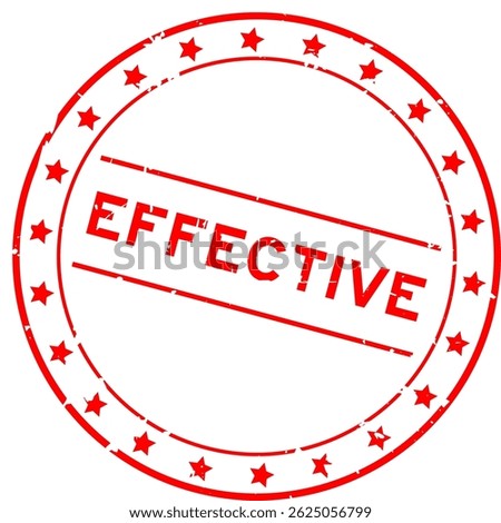 Grunge red effective word round seal stamp on white background